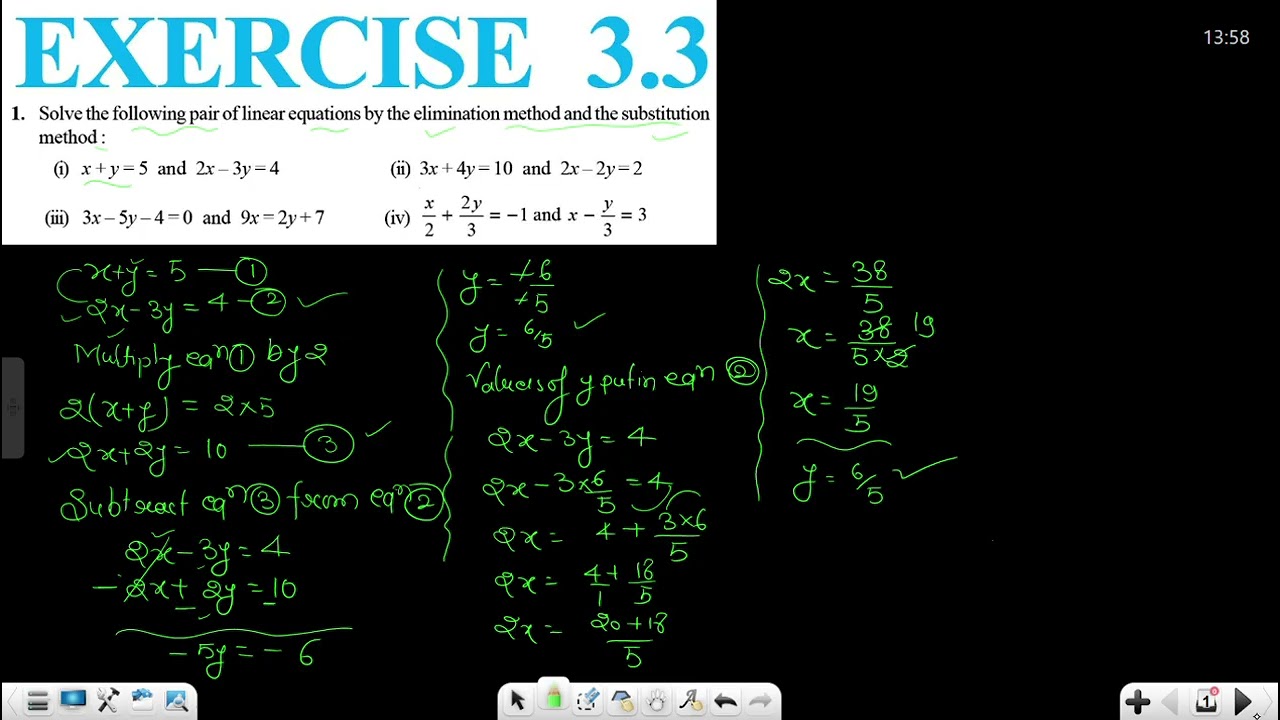 Class 10 Maths Chapter 3 Ex 3.3 Q 1 |Pair of Linear Eq in Two Variables|Class 06| NCERT | CBSE