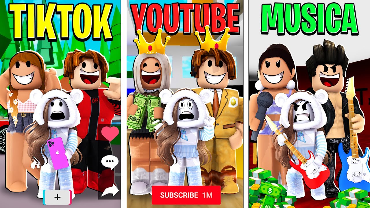 FAMIGLIA TIKTOKER VS FAMIGLIA YOUTUBER VS FAMIGLIA MUSICA SU ROBLOX!