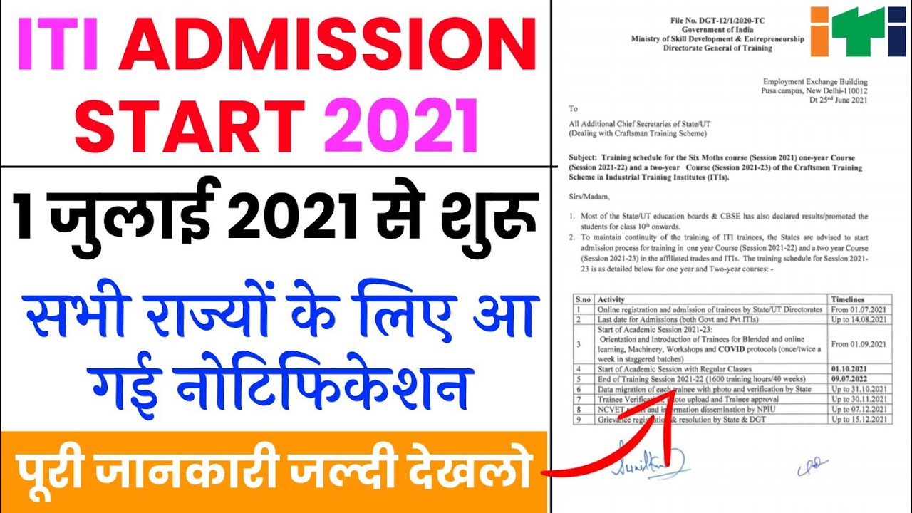 Iti Admission 2021 | आईटीआई एडमिशन हुए शुरू | Iti Online Form 2021 | iti admission full process 2021
