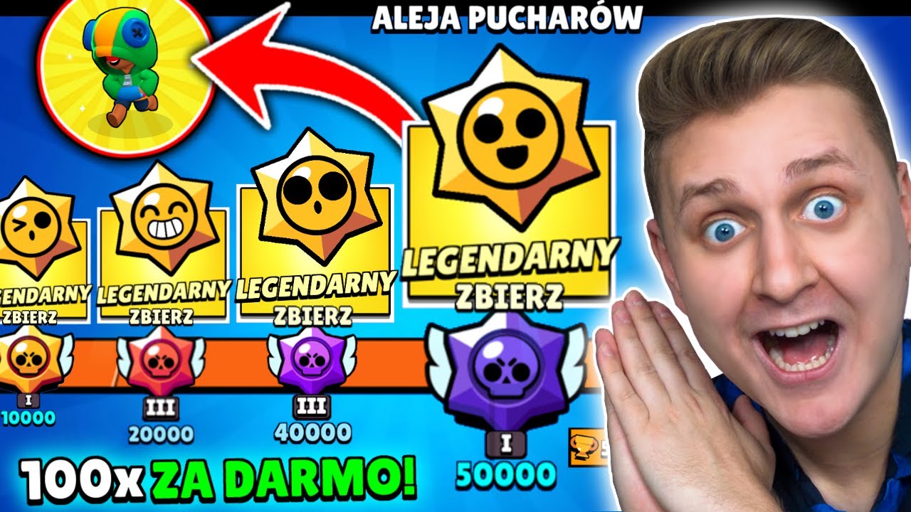 🔥100X LEGENDARNY STARR DROP z ALEI PUCHARK&Oacute;W ZA DARMO!🏆 (WIELKI OPENING w BRAWL STARS!) *LEGENDA!🤯*