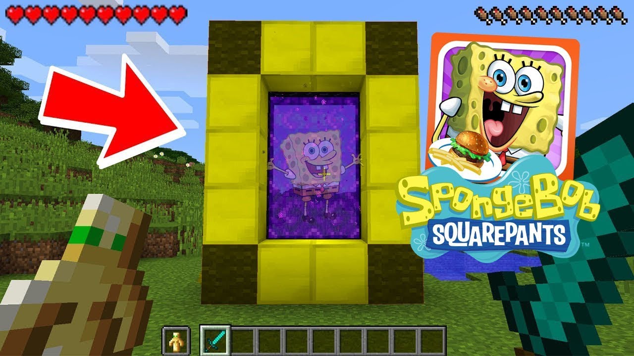 HOW TO MAKE A PORTAL TO THE SPONGEBOB DIMENSION - MINECRAFT SPONGEBOB