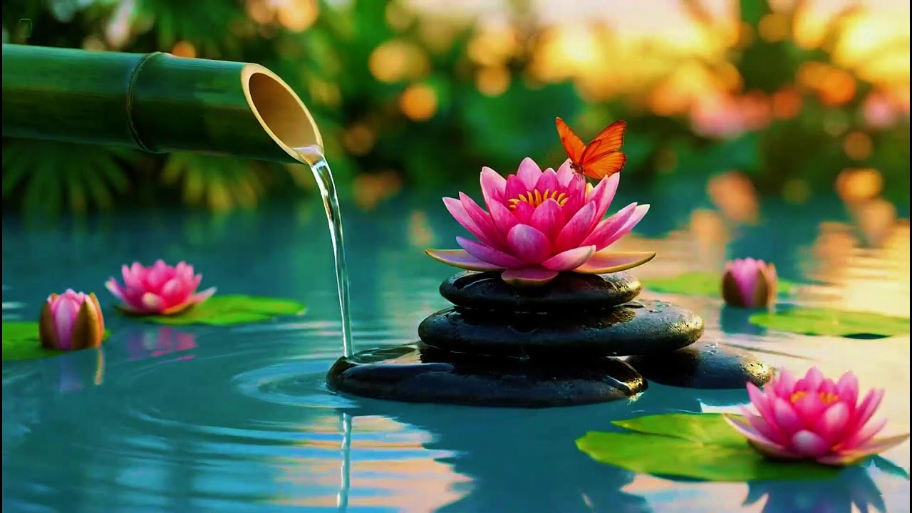 Relaxing Sleep Music with Bamboo Water Sound🌿Relaxing Sleep, Study & Calming Deep Relaxation,Yoga