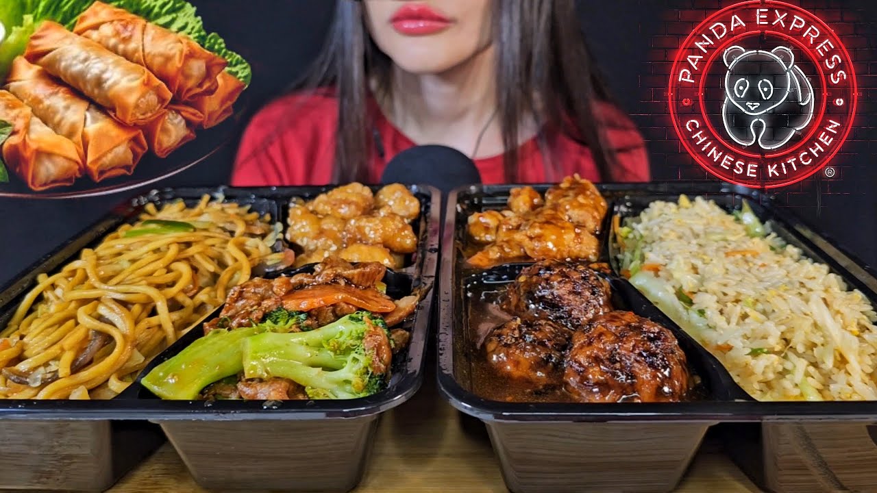 ASMR EATING NOODLES, ORANGE CHICKEN | CHINESE FOOD MUKBANG
