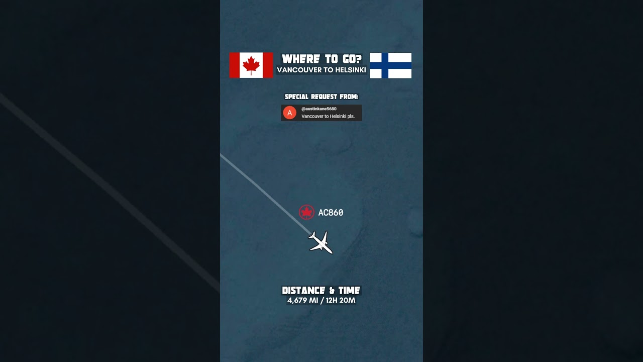 🇨🇦Vancouver to Helsinki🇫🇮 | Flight Route ✈️🗺️