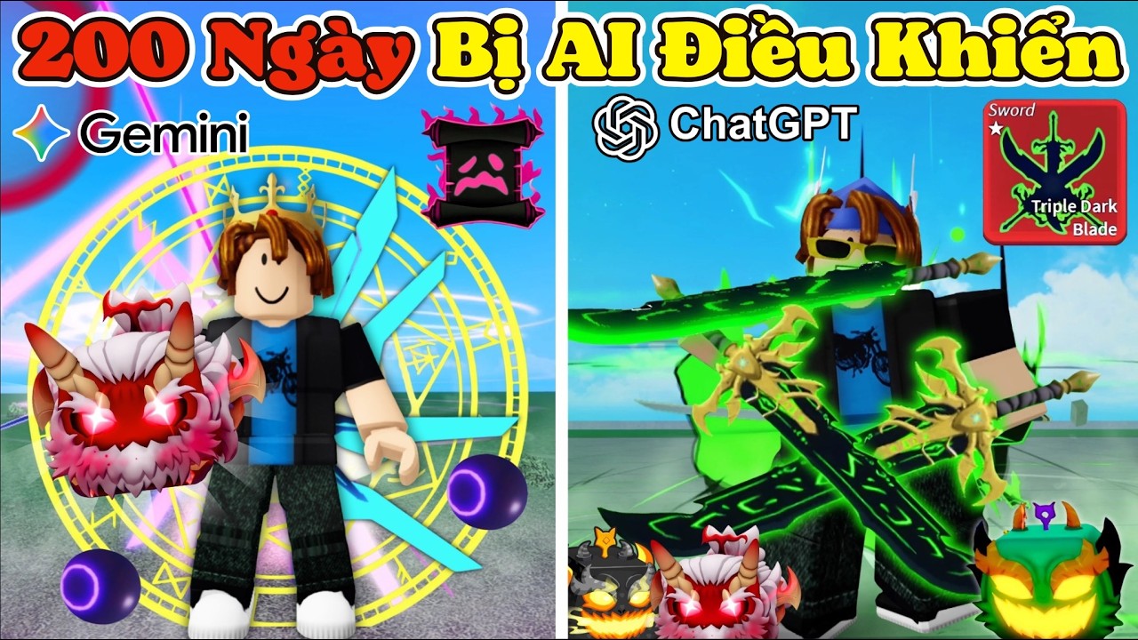 [BloxFruit] 200 Ngày Bị AI Điều Khiển Phải Thức Tỉnh Tất Cả Bằng AI Trái Siu Xịn Kiếm Mạnh Nhất