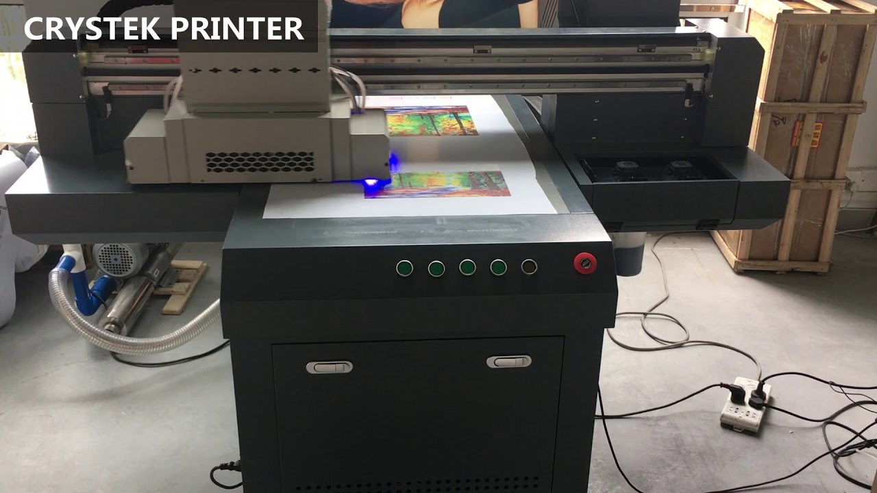 6090 small uv printer, dual Epson xp600 printhead printing crystek printer