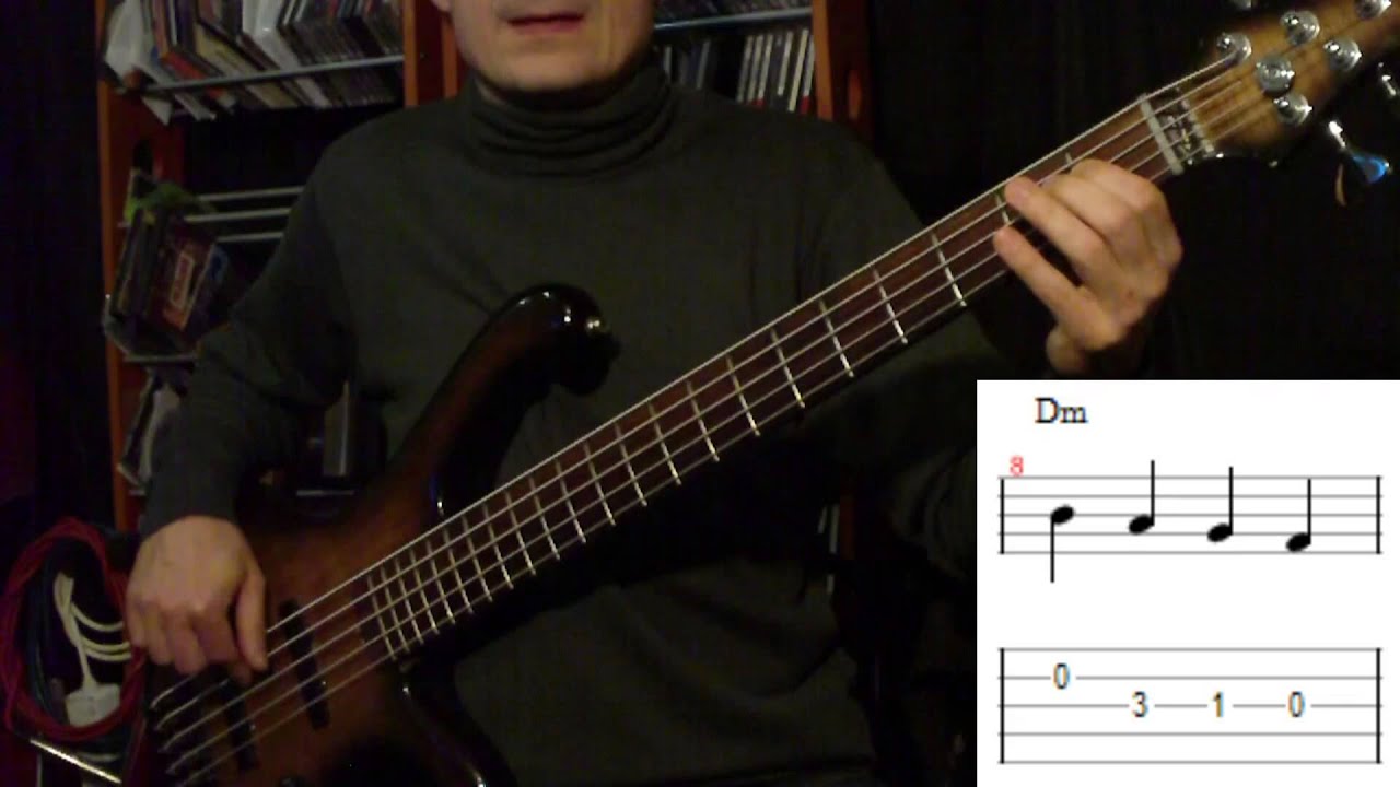 walking blues w tonacji F na gitarę basową + backing track
