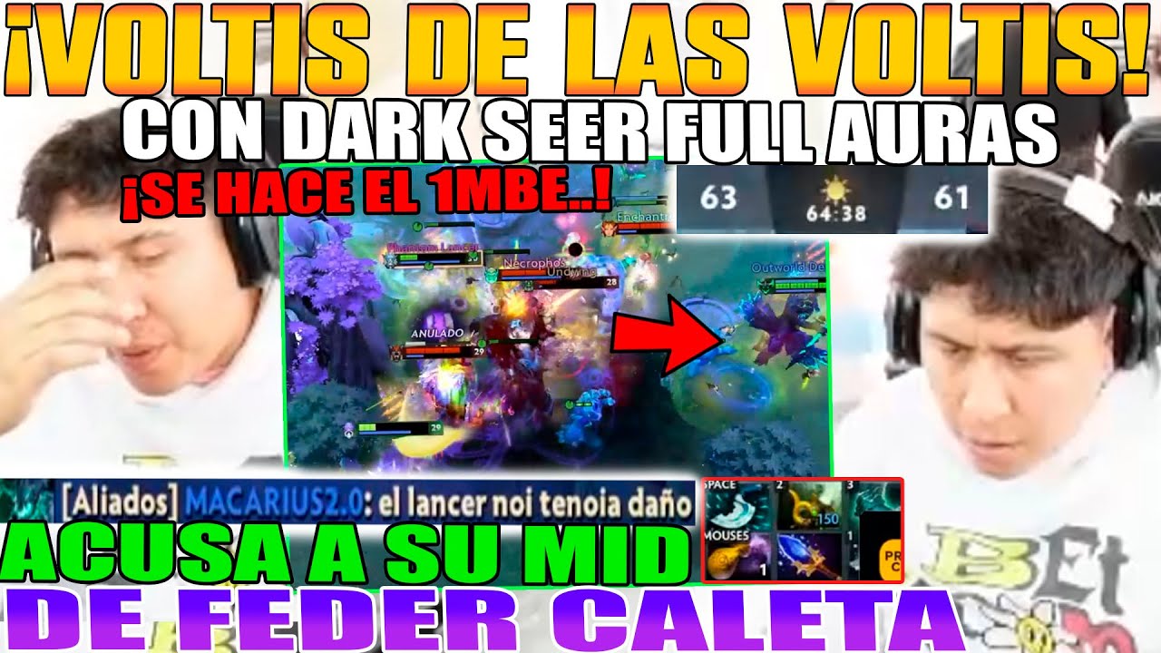 VOLTIS TRAS VOLTIS DE 64 MIN! MACARIUS JUEGA SU DARK SEER FULL AURAS. ACUSA A SU MID DE FEDER DOTA