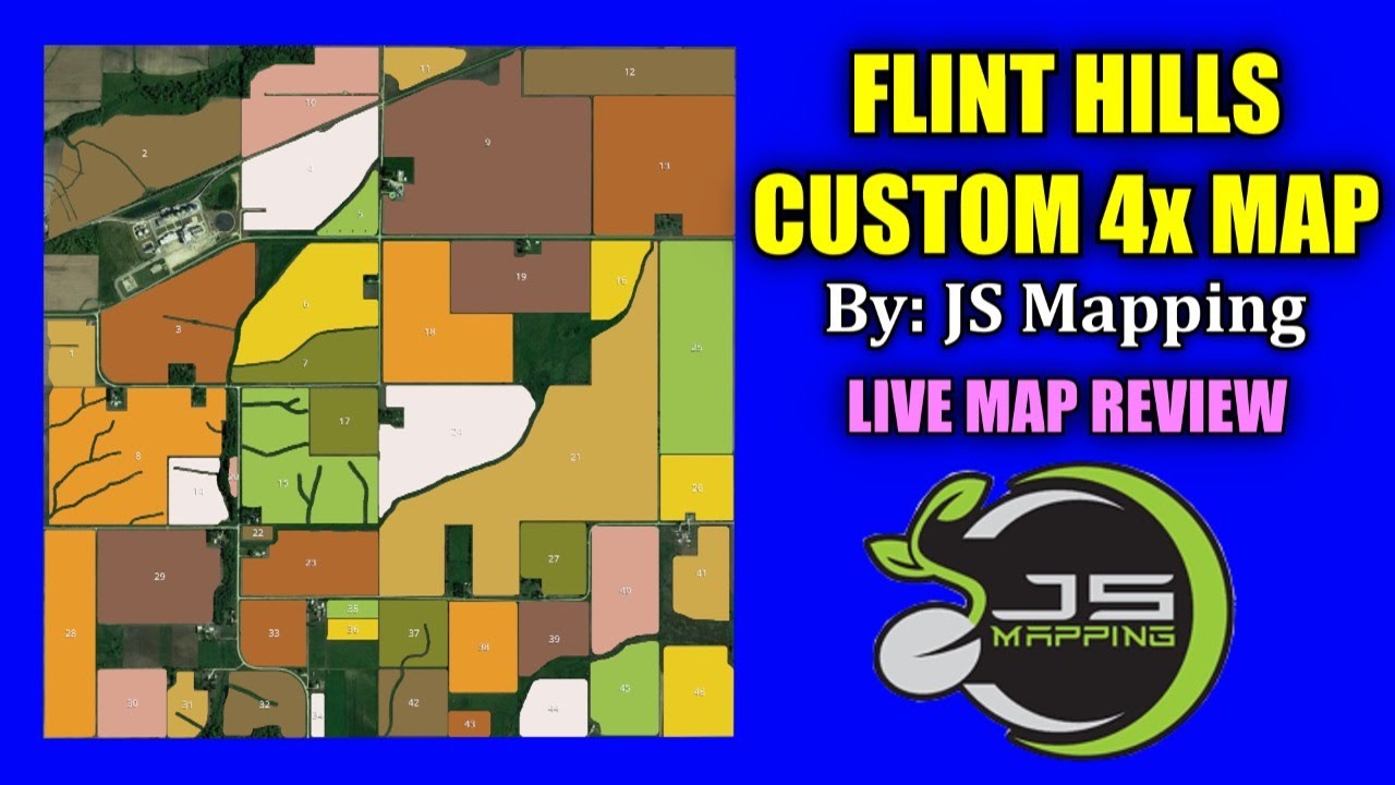 Flint Hills Custom 4x Map (Live Map Review) Farming Simulator 19