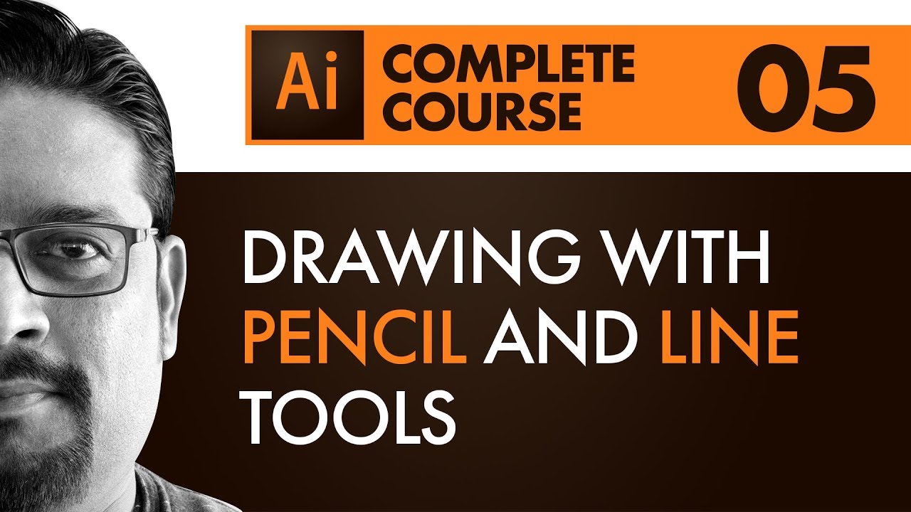 Adobe Illustrator CC 2018 Tutorial -  Pencil tool, Line tool, Graphic Design In Hindi