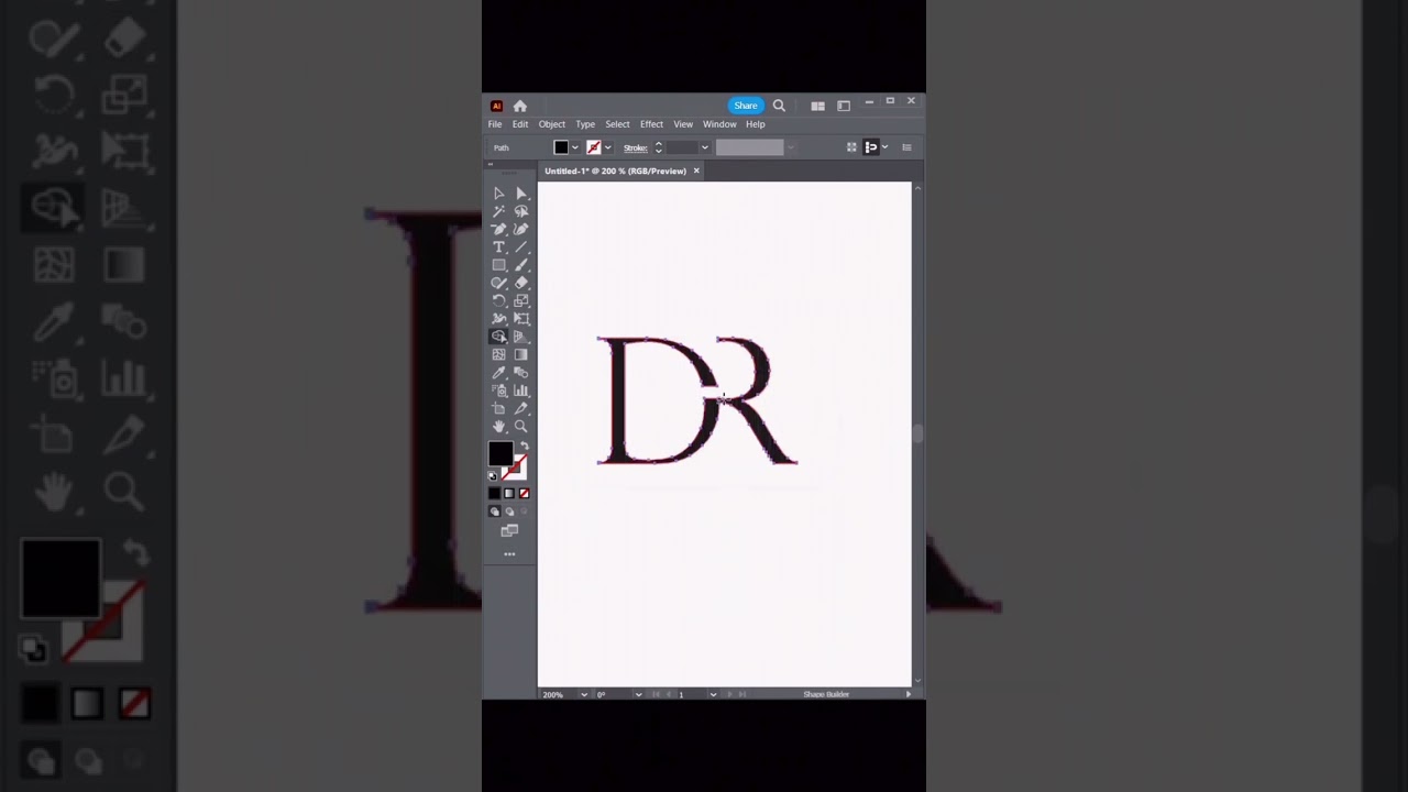 D R Monogram Logo Design Idea | How to create Monogram Letter Logo 