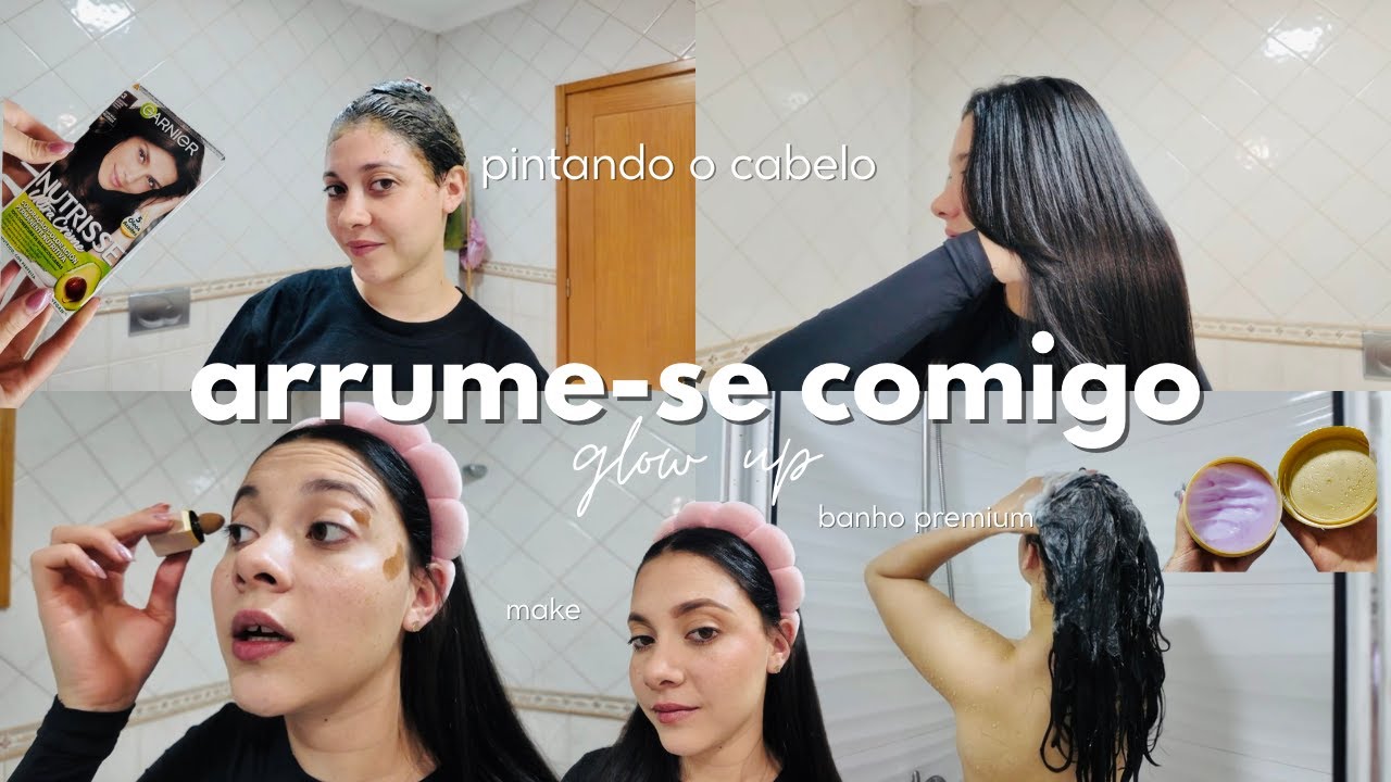 GRWM | ARRUME-SE COMIGO 💋 BANHO PREMIUM, PINTEI O CABELO, MAKE ✨🌸