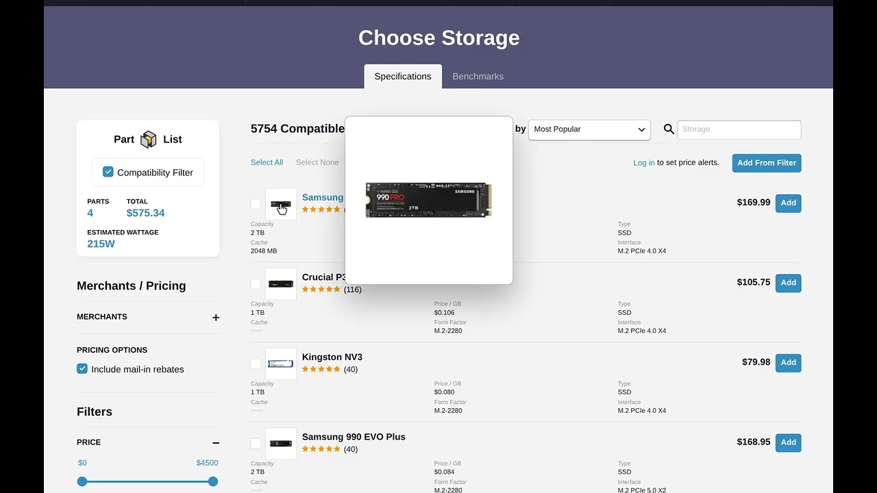 PC Hardware Picking #1 Budget: $1750