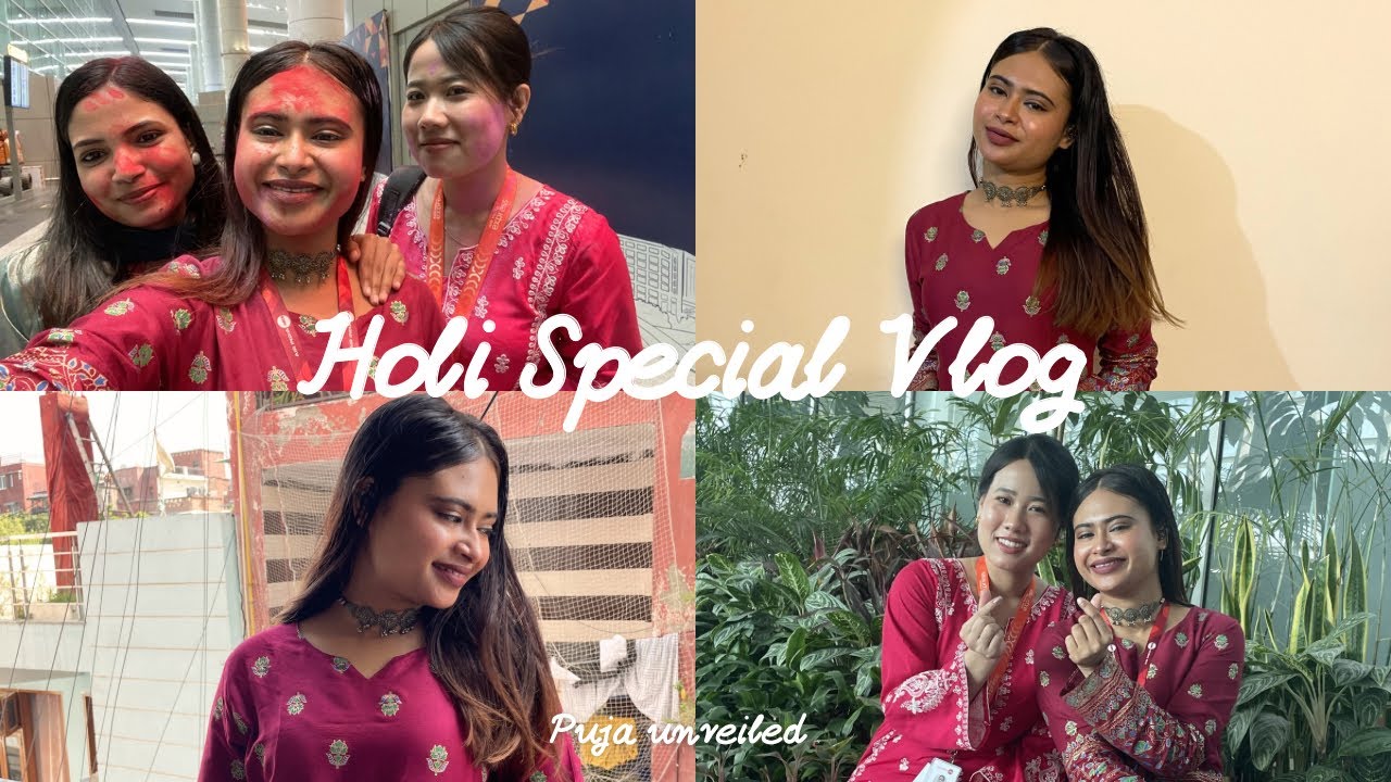 Holi Special Vlog 🌈 | Colors & Fun with Friends |💼 #pujavlogs #adayinmylife #holi #officewear 