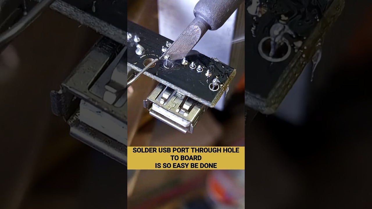 solder usb port through hole to board is so easy be done