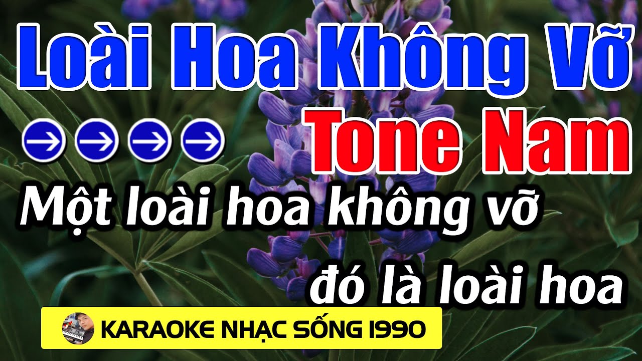 Loài Hoa Không Vỡ - Karaoke Tone Nam - Karaoke Nhạc Sống 1990 - Beat Mới
