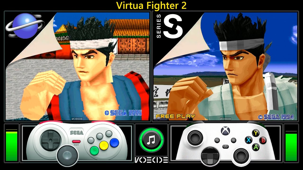 Virtua Fighter 2 (Sega Saturn vs Xbox Series S) Real Hardware Comparison