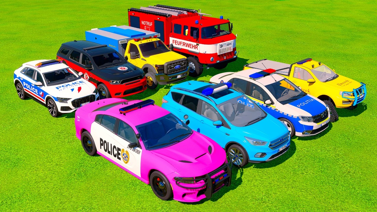 TRANSPORTING AND DRIVEN 5 POLICE, AMBULANCE, FIRE DEPARTMENT, RESCUE CARS VOL 42