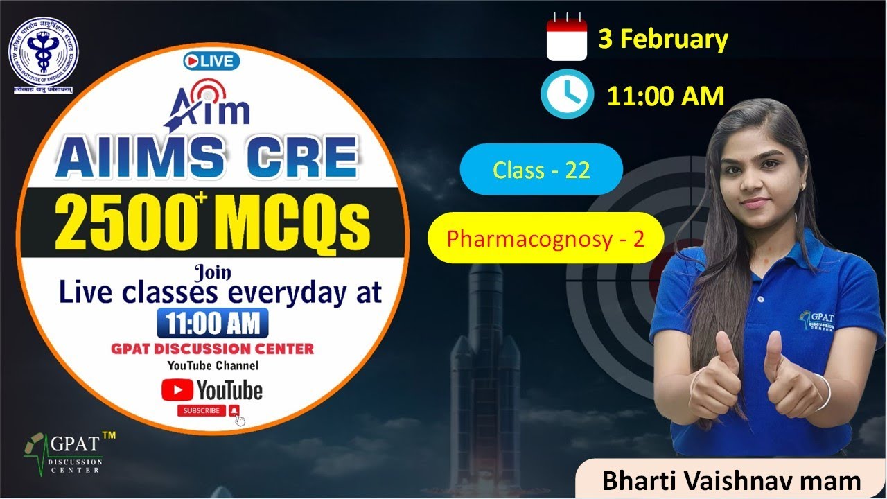 AIIMS CRE PHARMACIST MCQ SERIES✍️CLASS- 22 | PHARMACOGNOSY-2 | #aiimscre2025 #pharmacognosy