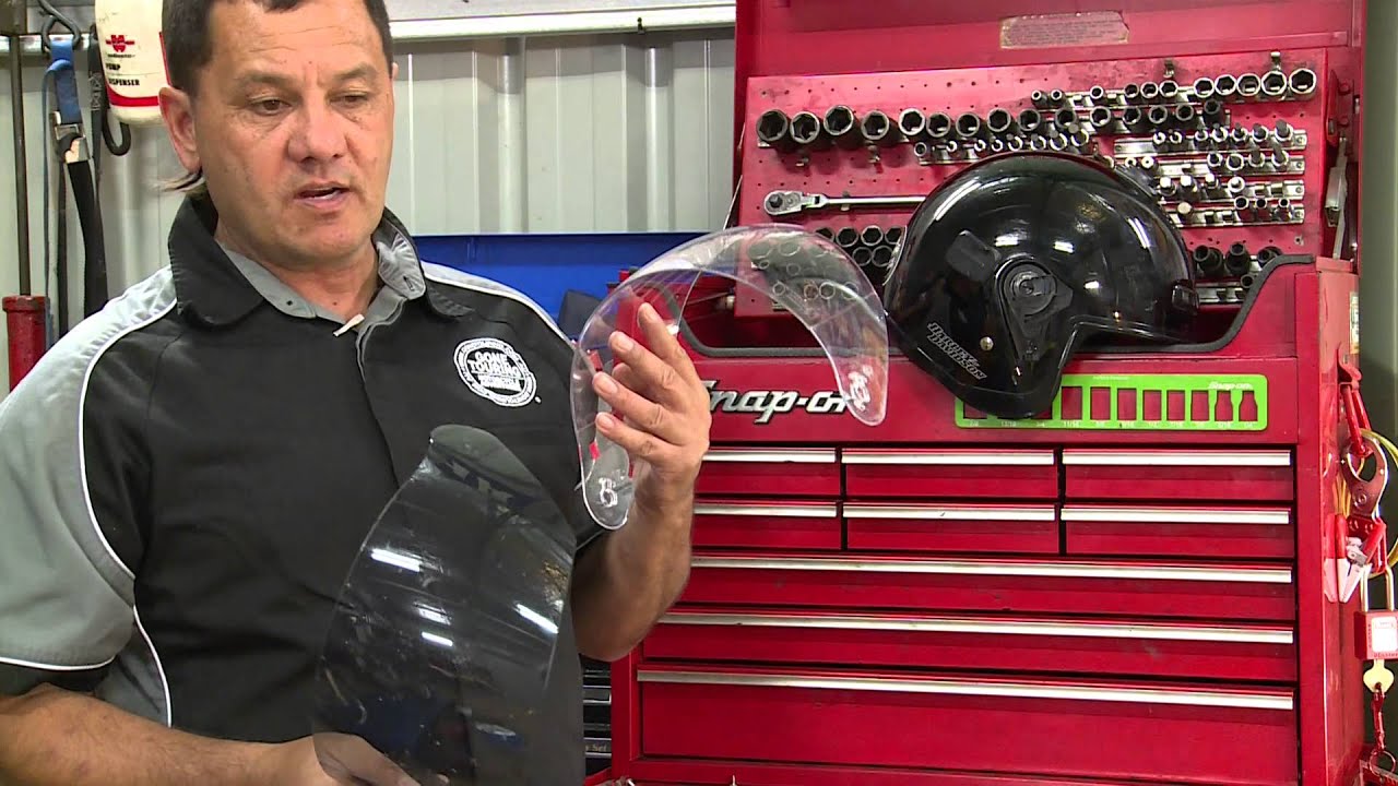 How to change a visor on motorcycle helmet