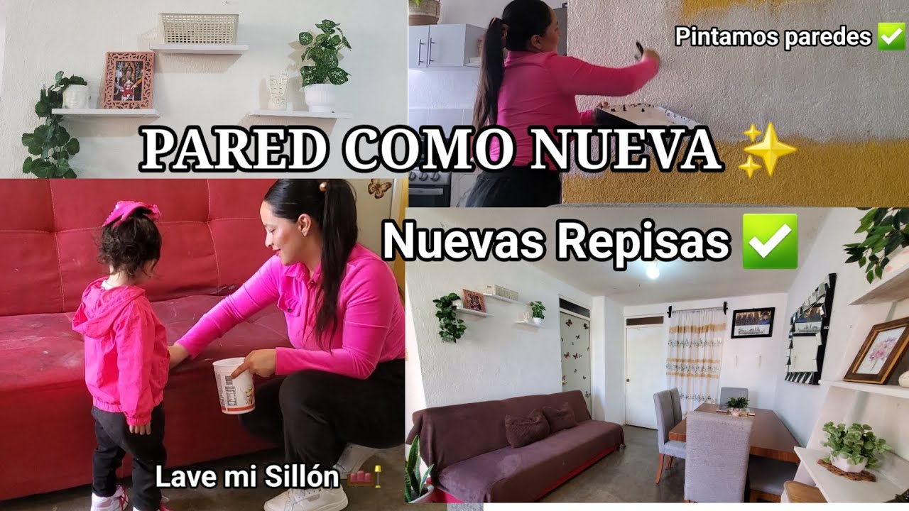 NUEVAS REPISAS ✨️Pinte la PARED ✅️|| Limpie mi sillón Rojo 💧🧼🪣🏡
