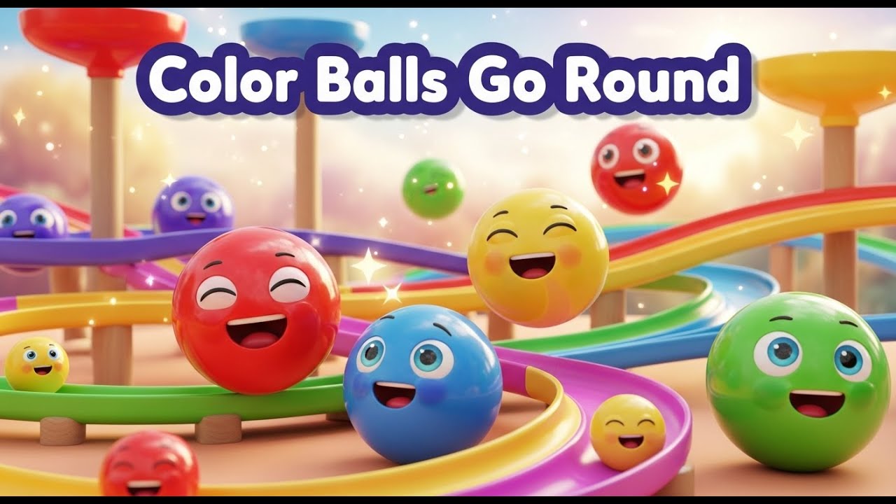Color Balls Go Round 🌈 | Learn Colors with Fun Marble Run | Kids Nursery Rhymes