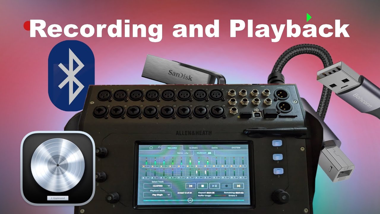 Recording and Playback Allen & Heath CQ18T Digital Mixer