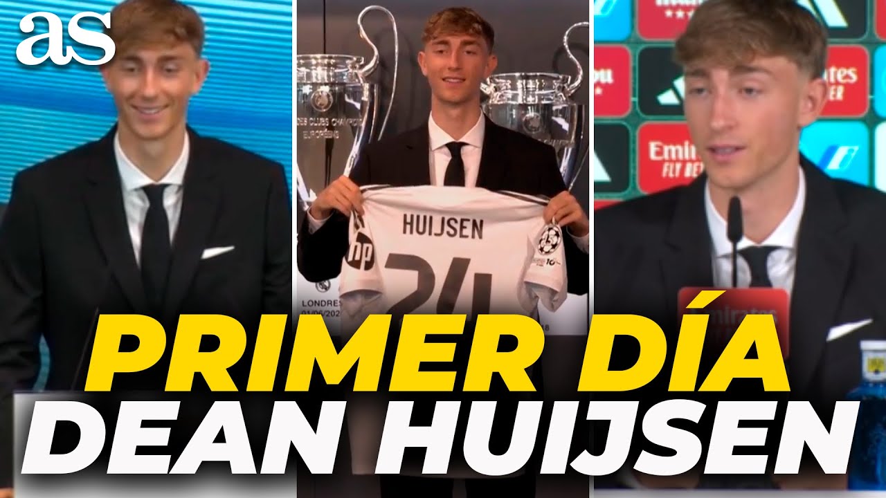 PRESENTACIÓN COMPLETA de HUIJSEN con el REAL MADRID: FIRMA, DISCURSO, RUEDA DE PRENSA y FLORENTINO