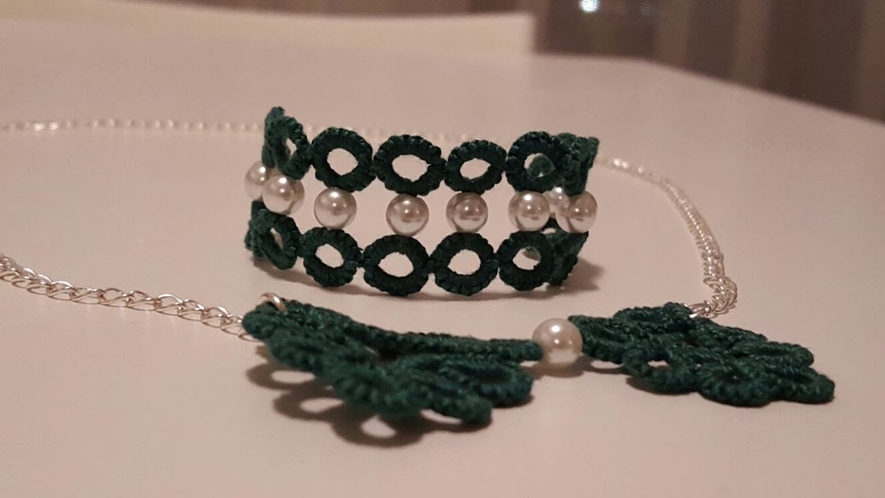 1^ parte - Braccialetto al chiacchierino neddle tatting con cerchi contrari