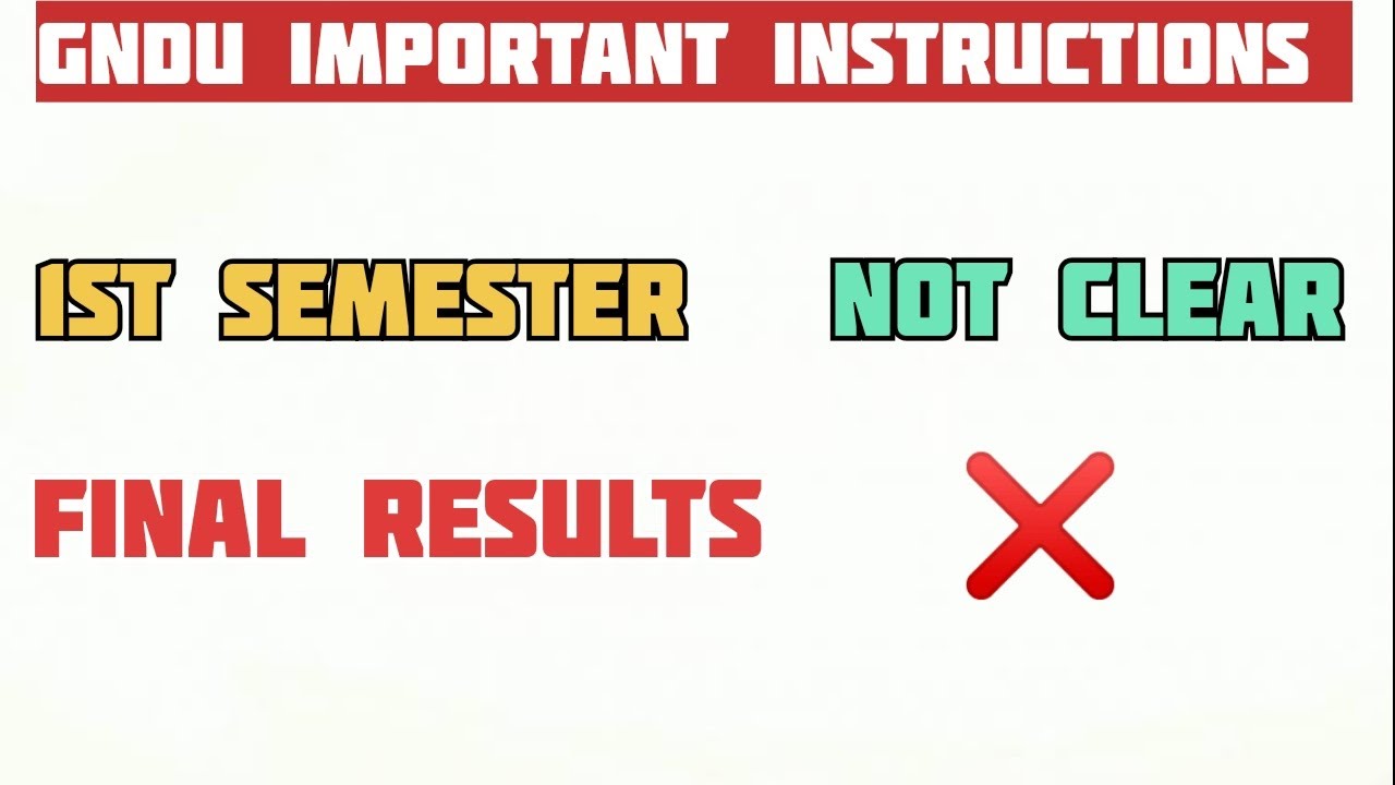 GNDU Important Instructions for 1st Semester Students || Gndu Exams Result News || 1st Sem Supply