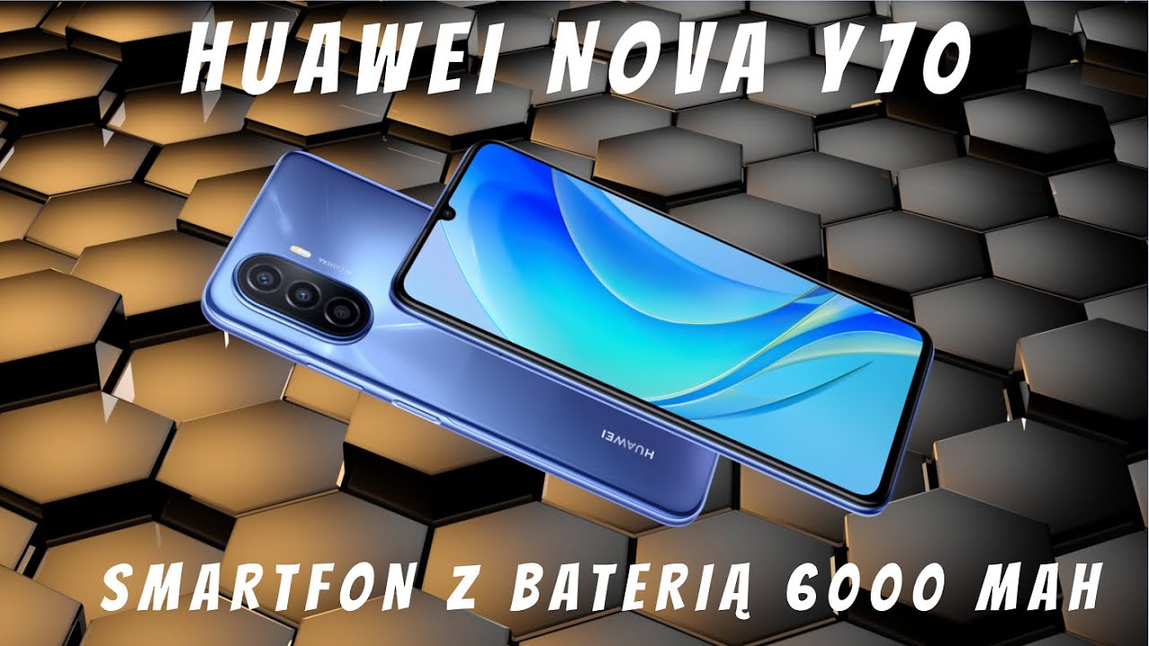 Huawei Nova Y70 - Bateria 6000 mAh, ekran 6,75 cala, 4GB/128GB, Potr&oacute;jny aparat 48 MP