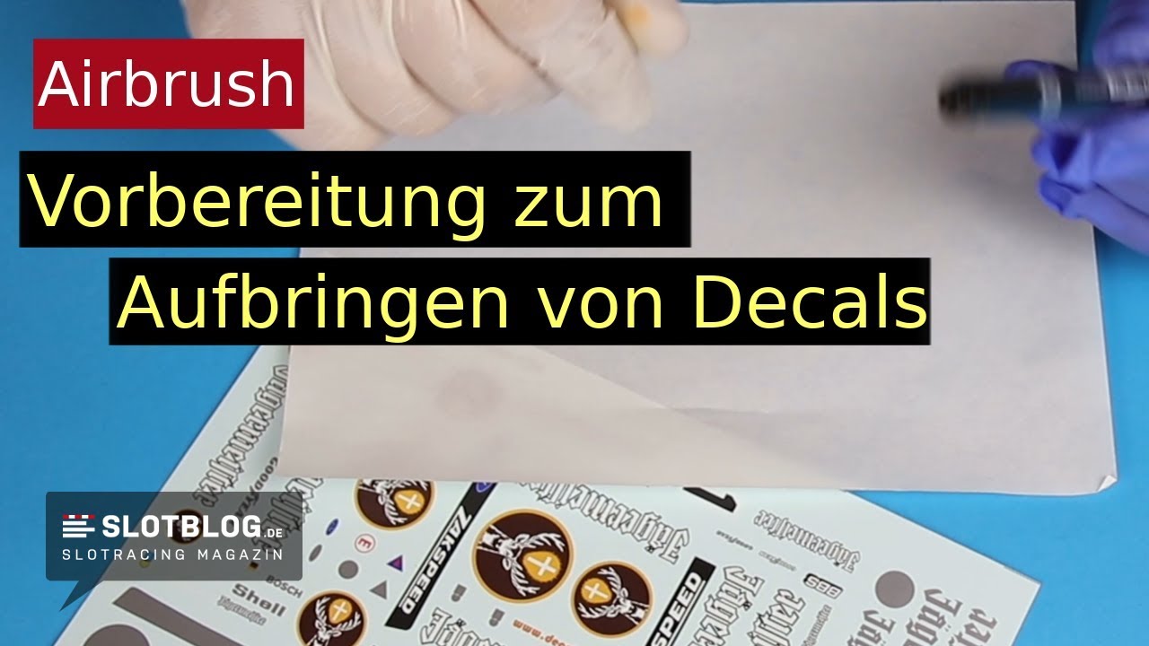 Vorbereitung zum Aufbringen von Decals