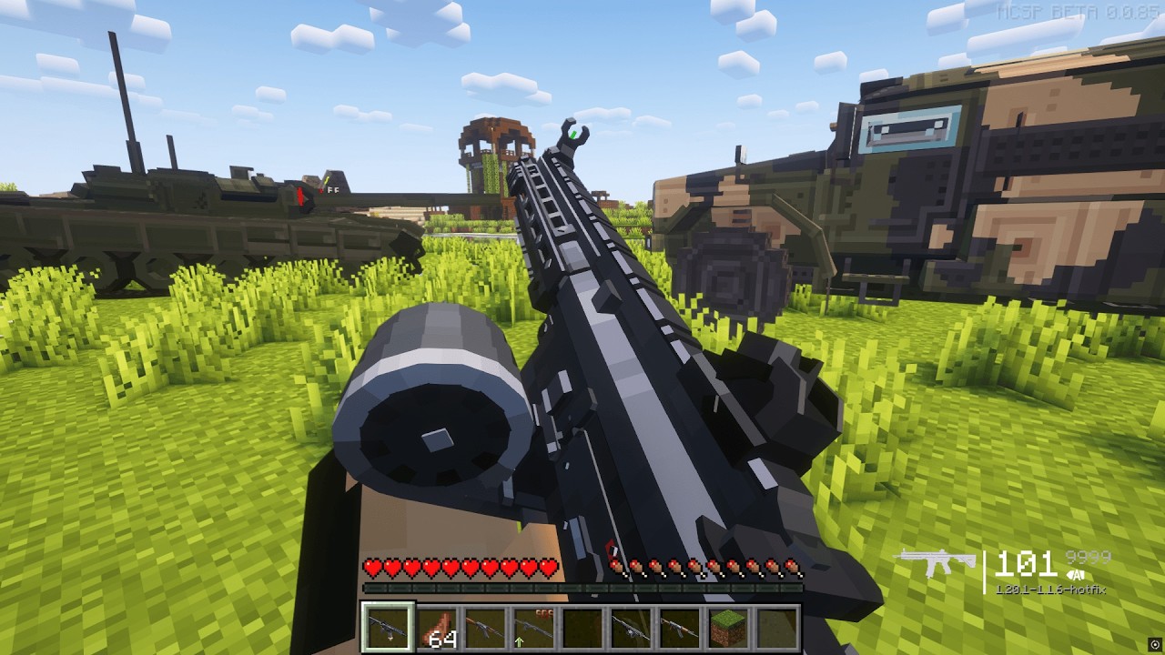 I DESTROYED a Modded Pillager Outpost with MODERN GUNS in Minecraft 💥