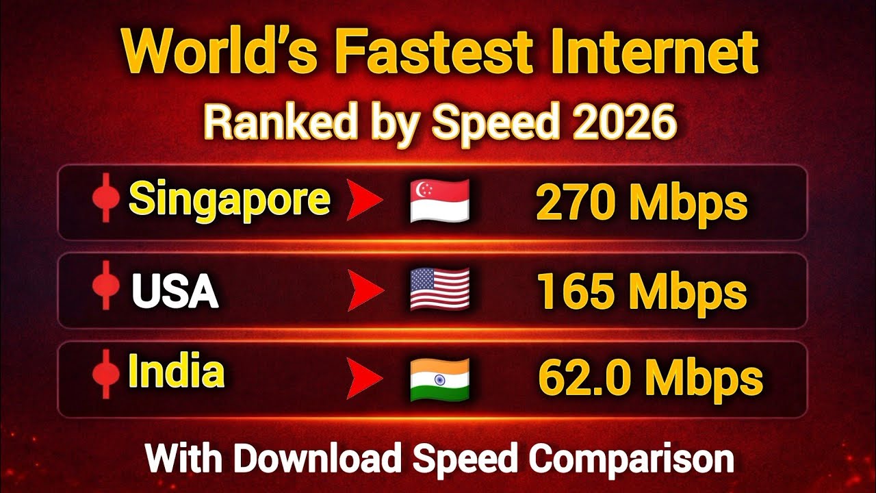 World&rsquo;s Fastest Internet 2026 &mdash; Global Speed Comparison