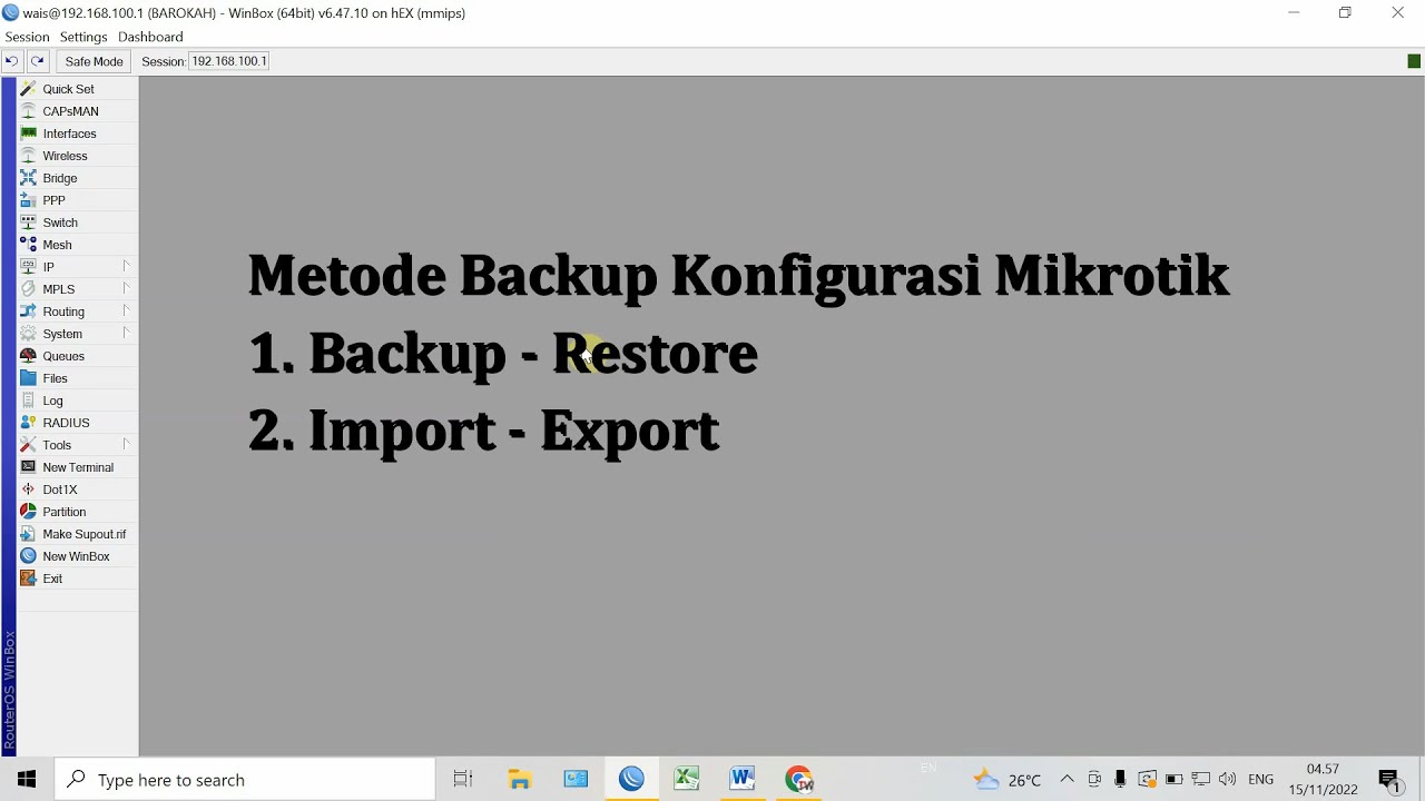 Backup Konfigurasi Routers Mikrotik - Tutorial Mikrotik RB750Gr3