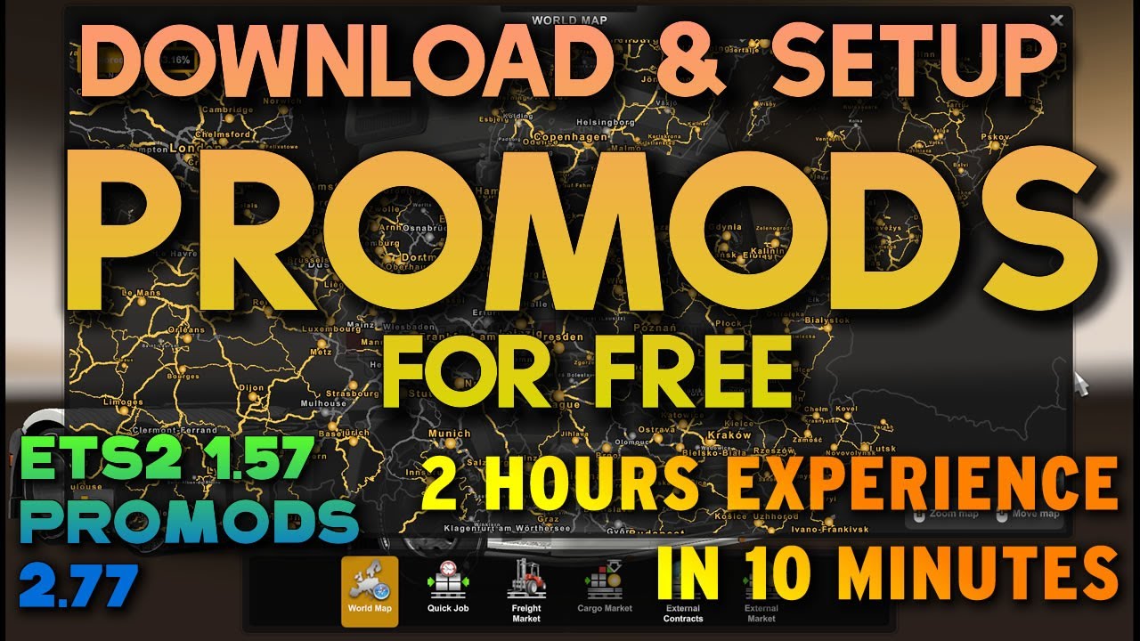 Как бесплатно скачать и настроить Promods 2.77. Новая версия для ETS2 1.57