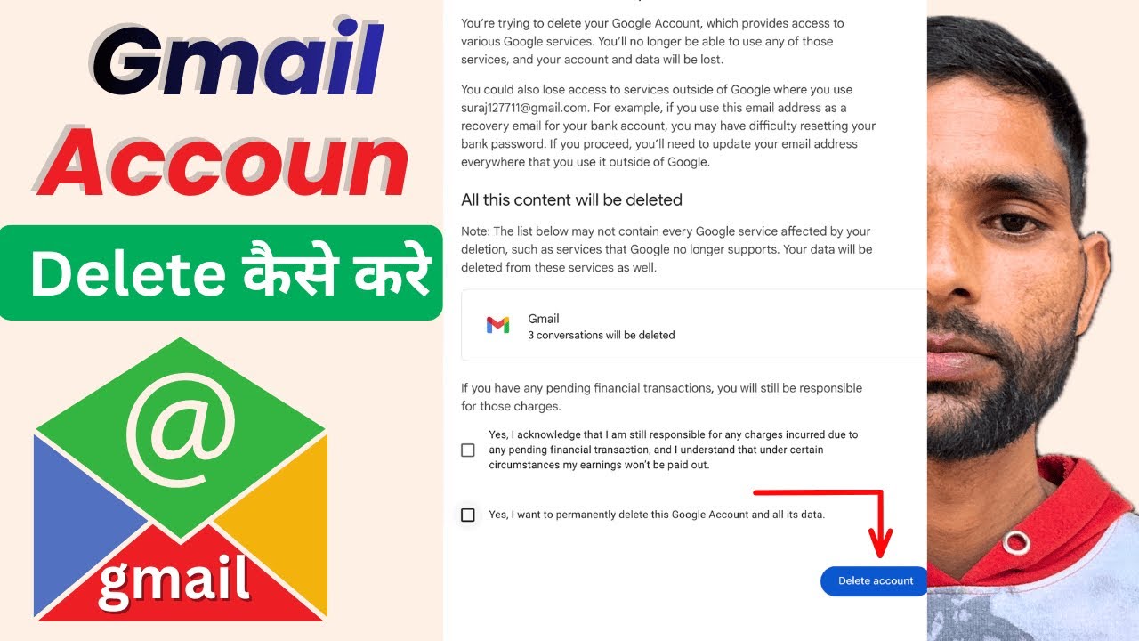 Gmail Account Kaise Delete Kare 2026 | Mobile Se Google Account | G Hindi