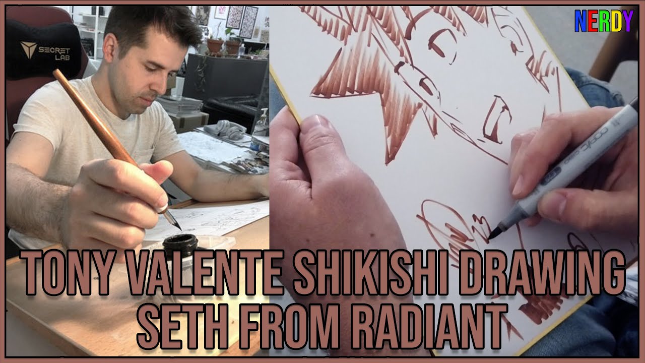 TONY VALENTE SHIKISHI DRAWING - SETH FROM RADIANT (DISEGNO MANGA)