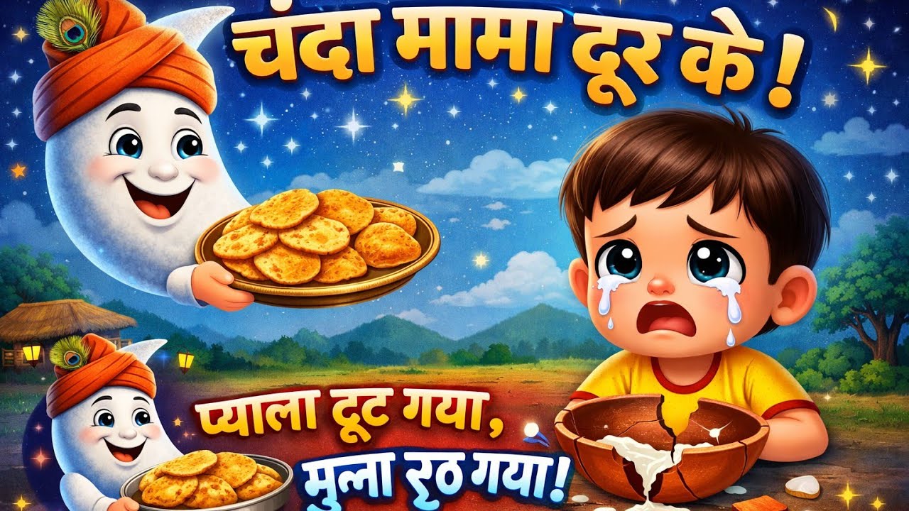 चन्दा मामा दूर के // Chanda Mama Door Ke 🌙 | Hindi Nursery Rhymes for Kids | Kids Rhymes TV Hindi