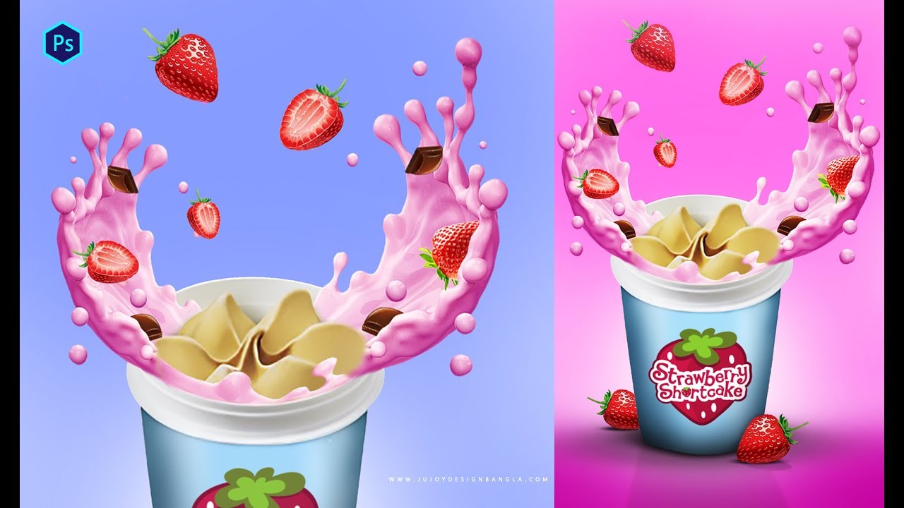 Photoshop | Ice Cream Poster Design Tutorial | Ju Joy Design Bangla