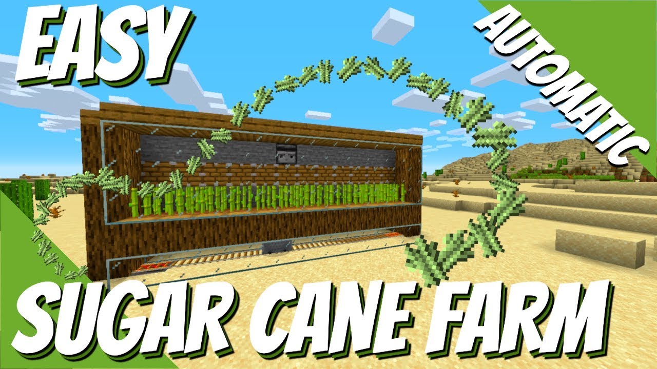 How to Make a Sugar Cane Farm in Minecraft 1.14+: Minecraft Sugar Cane Farm Tutorial - Starter Farms