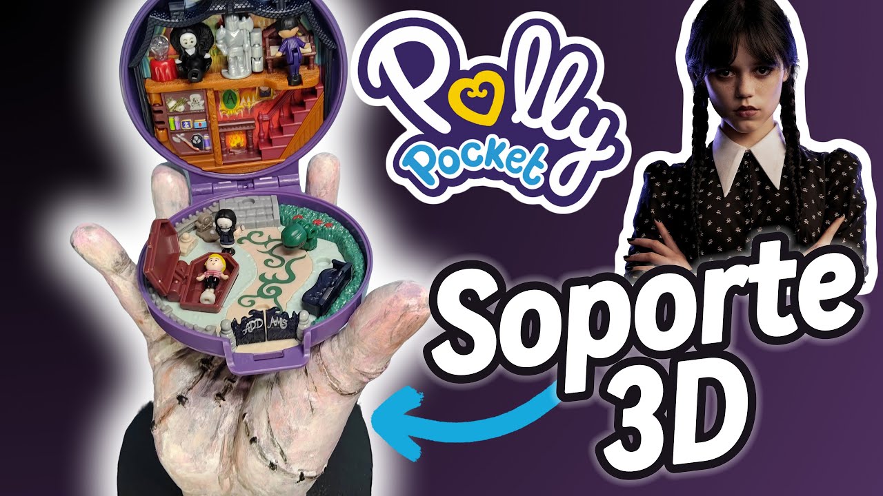 Playset Polly Pocket La Familia Addams | Soporte de Dedos