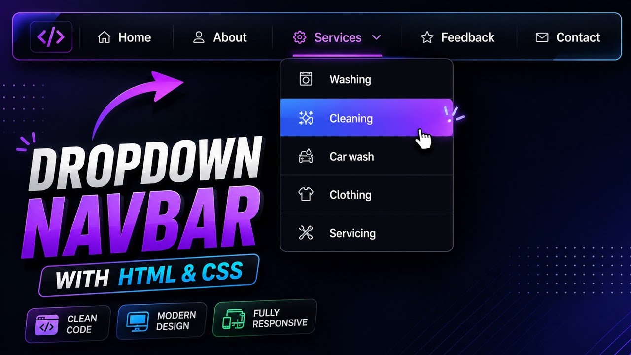 dropdown navbar in html and css in Hindi | dropdown navbar #navbar #html #dropdown