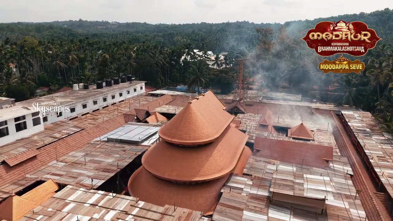 drone visual of Madhur temple