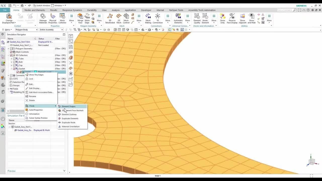 How to simulate a flat gasket in a finite element analysis using Nastran solution 402