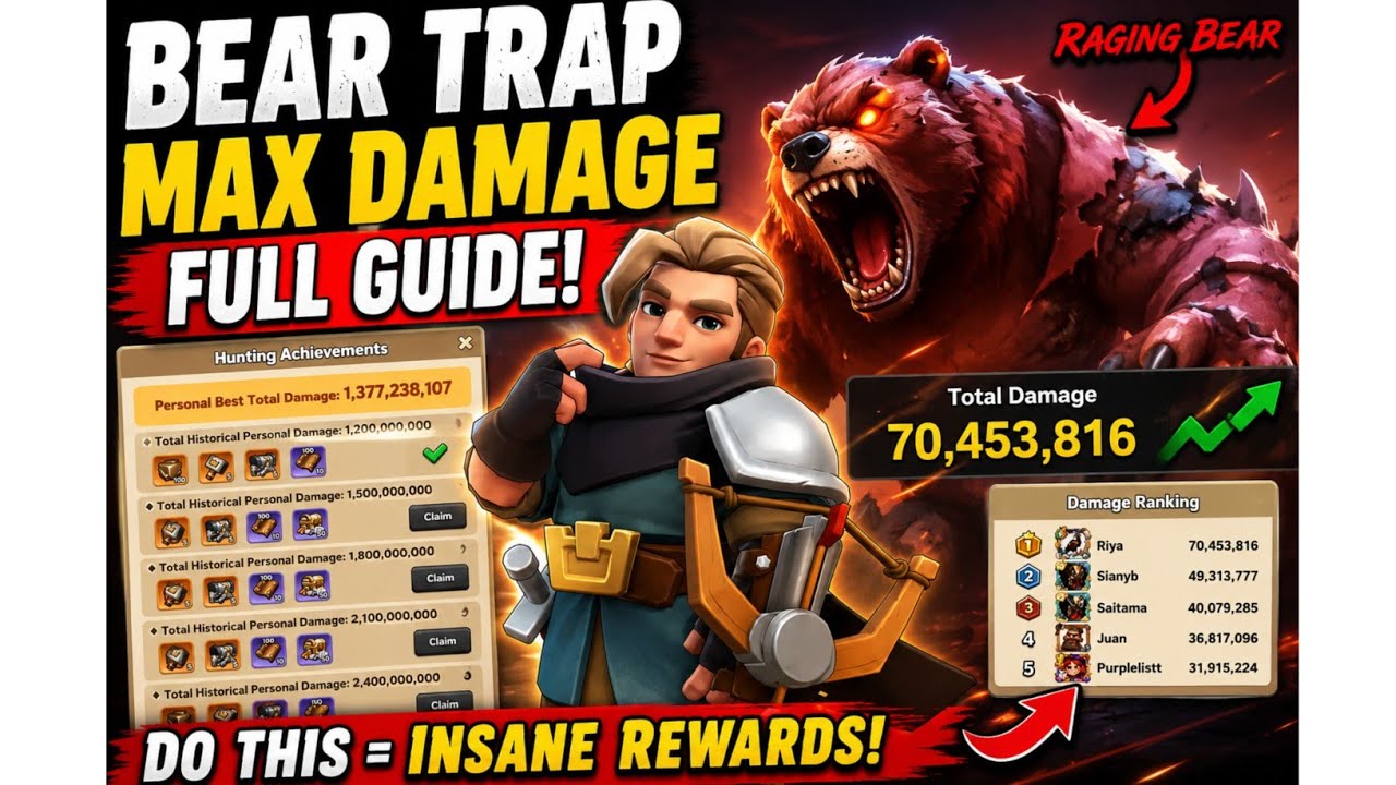 How to make huge damage in Bear Hunt | Ultimate guide on bear hunt - Kingshot | Bear trap
