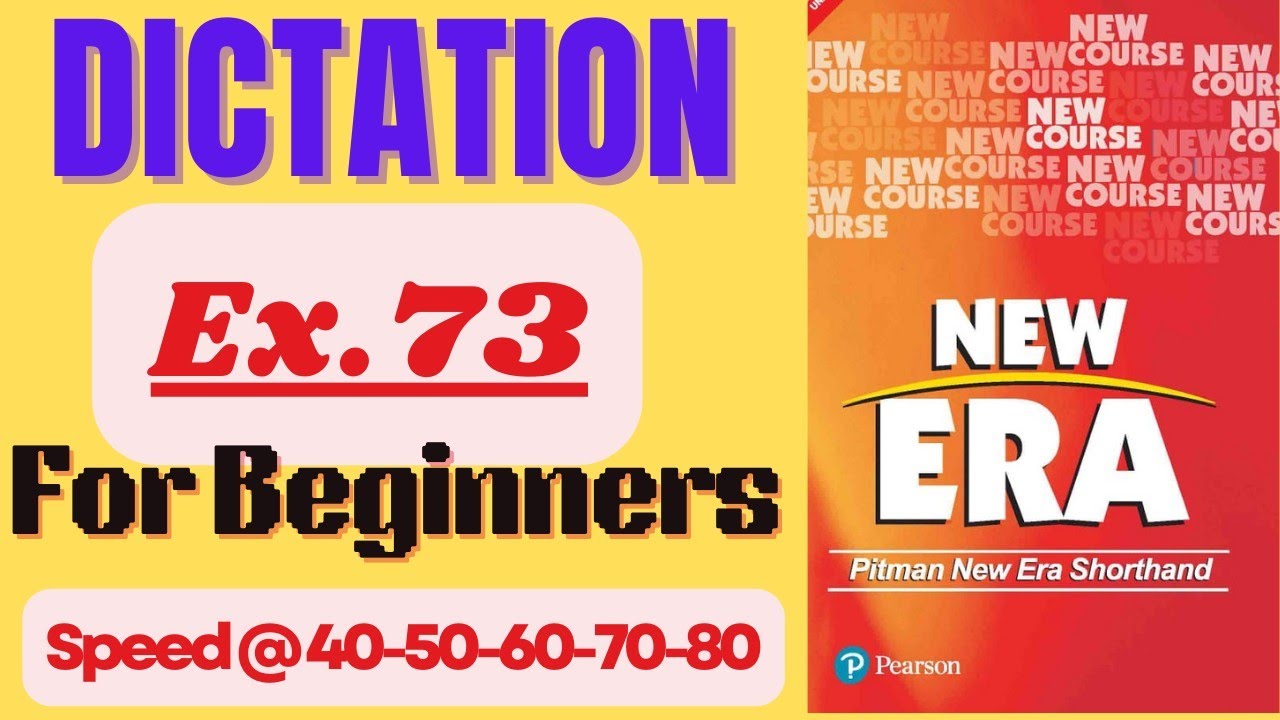Ex. 73 | #New Era | #New Course | Pitman English Easy Shorthand Basic Dictation | With Answer Key |