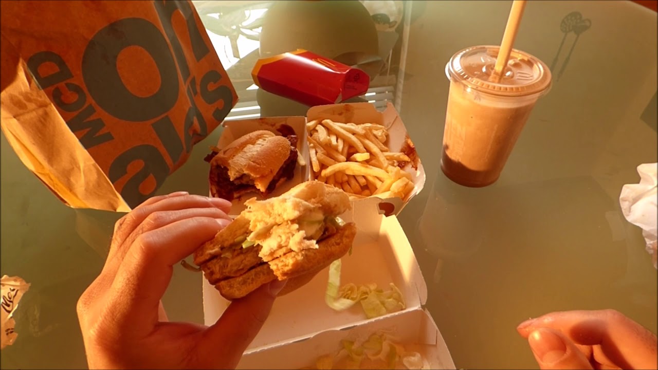 McDonald's tasting Mc Rib Bacon and Mc Chicken Classic