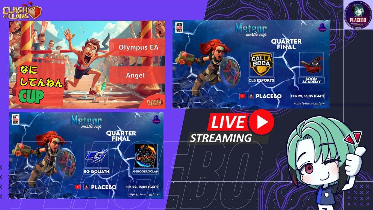【クラクラ】Olympus EA vs Angel | EG Goliath vs GeroGeroClan | CLB Esports vs Boom Academy  clash of clans
