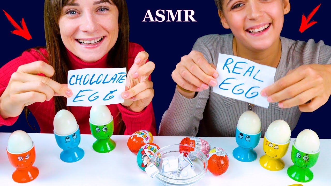 ASMR Real Egg VS Chocolate Egg CHALLENGE EATING SOUNDS  LiLiBu ASMR